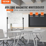 91.5x61cm Rolling Magnetic Whiteboard, Double-sided Mobile Whiteboard, Adjustable Height Dry Erase V952-BBYCDL3624ABSW8OMV0