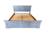 5 Pieces Bedroom Suite in Solid Wood & MDF King Size Grey Colour Bed, Bedside Table, Dresser & V43-BDS-SPNC-5PC-TBY-DRS-K