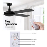 Devanti 52'' Ceiling Fan w/Remote - Black CF-B-52NL-BK