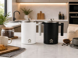 White French Press Coffee Maker 1000ml with Coffee Bean Can Extra Filter Gift Set V498-FRENCHPRESS1000SETWH