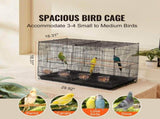 Bird Cage, 18 in, Small Parakeet Cage Divider, Sturdy Metal Bird Flight Cage, Travel Birdcage V952-ZMSMNNL31191DY8JTV0
