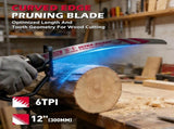 5-Piece 12" Reciprocating Saw Blades 6TPI Wood Pruning Curved Edge CR-V Steel V465-82073