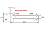 Watermark Adjustable 32mm Wall Bottle Trap Basin Sink Vanity Waste Drain Brass V1233-B186