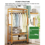 GOMINIMO Bamboo Wardrobe on Wheels 100cm V227-3720402116430