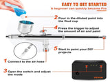 Airbrush Kit Dual-action Airbrush System Compressor Art Nail Makeup Model V952-GBTZAGIDH60H8NXJUV3