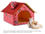 Portable Cat Puppy Home Red Brick Pet Dog House Warm And Cozy Cat Bed Dog Kennel House V1294-YM0717-10146720