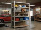 CARLA HOME 5 Tier Steel Shelving Unit - Garage Storage Shelf - Silver Modern V178-36478