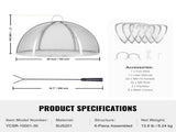 Firepit Spark Screen Lid, 30" Diameter, Outdoor Firepit Ring Cover Round Accessories, Fire Pit Metal V952-HKWZ201BXGQXT4Q0KV0