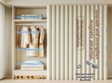 150 X 180 CM White Linen-Look Dust Drill-Free Pull-Curtain - Folding Doorless Closet Divider with V888-ELOSUNG42734