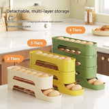 4-Tier Yellow Rolling Egg Storage Box - Grade PP Plastic - Automatic Dispensing, Space Saving Fridge V888-ELOSUNG56134-3
