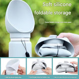 Grey Portable Silicone Pet Water Bottle and Treat Pouch Set - 550ml Foldable Leak-Proof Dog Travel V888-ELOSUNG56143-1