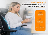 Extra Dense Lumbar Pillow with Double Adjustable Straps - Ergonomic Lumbar Support Pillow for Office V1258-DP02-C-86