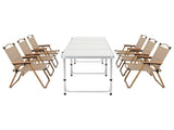 Weisshorn 7pc Camping Table Chair Set Outdoor Folding Aluminium Portable Picnic ALU-FOLD-BGX6-MDF-240