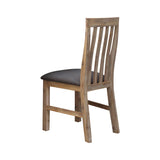 2x Wooden Frame Leatherette in Solid Wood Acacia & Veneer Dining Chairs in Oak Colour V43-DC-NOW-OAK