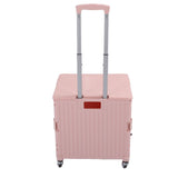 Collapsible Utility Rolling Crate Swivel Casters PP Strong with Telescopic Handle Lid Storage V1294-YM0901-3117230195712