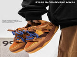 Vintage Sneakers Retro Skate Shoes Couple Matching Shoes Unisex Canvas Shoes - Camel - Size V1106-M-SHOE2-16519-CAME-12AU12EU45