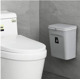 Mujingxin 2.4 Gallon Kitchen Compost Bin for Counter Top or Under Sink, Hanging Small Trash Can with V1258-DP02-C-1236