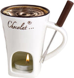 Tealight Fondue Set, Ceramic Melting Pot for Chocolate and Dessert Beige V1237-ZY-203-0335