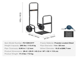 Firewood Log Cart, 113 kg Load Capacity, Outdoor and Indoor Wood Rack Storage Mover with Pneumatic V952-DCCH43XH27XWYTWGDV0