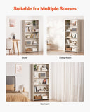 VEVOR 5-Tier Wide Bookshelf 173cm Wooden Freestanding Open Bookcase Shelf White V952-BSSJZFXBHB1LUKRBCV0