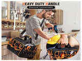 17 Inch Heavy Duty Tool Bag - 43cm Wide Open Mouth Organiser - Thickened Wear Resistant Oxford Cloth V888-ELOSUNG18538