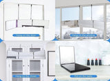 Black Trifold Self Hair Cutting Mirror with Adjustable Hooks - 3-Way Folding Mirror for Barber Use, V888-ELOSUNG50672