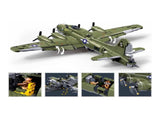 Sluban B1367 Model Kit 144 B17 Flying Fortress Heavy Bomber WWII USAAF Army Air Force Building SLB1367