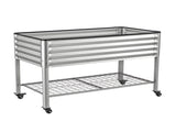 Green Fingers Mobile Raised Garden Bed with Wheels Storage Shelf 81cm Height for Vegetables Herb GARDEN-AG-PLAT-SL