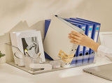Wheeled Storage Containers Plastic Transparent Under Desk Book Storage Box with Roller for School V1294-YM0706-3117230131811