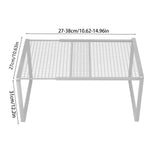 Expandable Cabinet Storage Shelf Stackable Metal Organizer Rack Adjustable Width for Kitchen V1366-AZ2-W-14897
