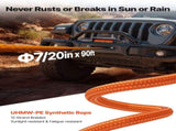 Electric Winch, 4500 kg Load Capacity, 12V DC Truck Winch with 8.9 mm x 27.4 m Synthetic Rope, V952-HCSDDJP100008DXYL001V9