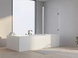 90cm Frameless Swing Bath Screen White Hardware with Brass hinge for Modern Bathrooms V63-852901