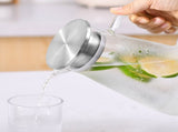 JWDX Glass and Bottleance, 52 Oz Glass Pitcher with Stainless Lid Water Carafe with Handle V1189-LWWAL-20260325-01977