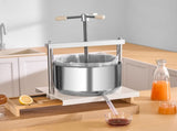 3.17 Gal/12L Fruit Wine Press, 2 Stainless Steel Barrels, Manual Juice Maker, Cider Apple Grape V952-GJYZJTMBXG126ECPKV0