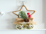 Rustic Christmas Star Ornament with Pinecone, Berries, and Bells - Holiday Home Decor V888-ELOSUNG10532