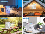 Portable Misting Camping Fan with Water Tank and LED Light, Rechargeable Battery Powered Fan for V1189-LC-AMZ-00096