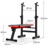 Adjustable Weight Bench Fitness Home Multi Gym Flat Press Incline Squat Rack V610-WEIBEN