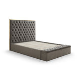 King Storage Bed Frame Fabric Upholstery Tufted Headboard V43-BED-HELNA-K
