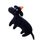 Cute Animal Plush Pillow Soft Comfortable Elastic Stuffed Doll Cushion for Home Bedroom Black Dog V1294-YM0626-3117220309812