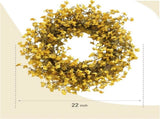 22 Inch Bright Yellow Forsythia Flower Wreath for Front Door, Spring Artificial Flower Wreath for V1258-DP02-C-2655