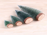 7PCS Christmas Decorations Mini Sisal Christmas Trees Pine Trees Ornaments with Lamp and Wooden Base V1294-YM0523-10322468