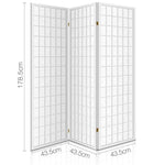 Artiss 3 Panel Room Divider Screen 131x179cm White RD-4019-3P-WH