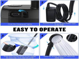 Portable Shower for Camping, 6000mAh Rechargeable Camping Shower with Intelligent LED V1107-132-11176-BLK