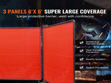 Welding Screen with Frame, 6' x 6' 3 Panel Welding Curtain Screens, Flame-Resistant Vinyl Welding V952-SMSHJPF6X6YCUPLA3V0