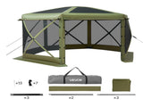 Pop up Gazebo Screen Tent, 3x3 m Large 6-Sided Camping Canopy Tent with Removable Top & Carry Bag, V952-TMZPXKTMK6M1M7EVT001V0