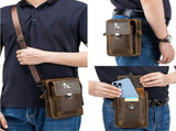 Black brown Leather Cross-Body Bag Genuine Leather Travel Bag Compact Crossbody Purse V1347-127-BRO-99671