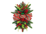 Artificial Xmas Swag 23.6 Inch Versatile Xmas Stair Swag For Holiday Staircase Decoration Not V1294-YM0901-230915MQ03-2