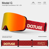 DOTUGE DGZ-Z19XS Series Ski Goggles with Magnetic Quick-Change Lens, Double-Layer Anti-Fog UV400 HD V1341-ZY-YDZWJR6X-D
