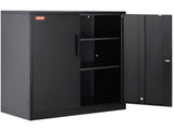 Metal Storage Cabinet w/ 3 Keys 2 Adjustable Shelves & Magnetic Door Black V952-ZXCWJCQHY3180B55IV0