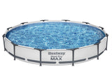 Bestway Swimming Pool 366x76cm Steel Frame Round Above Ground Pools w/ Filter Pump 6473L BW-POOL-366CM-56417